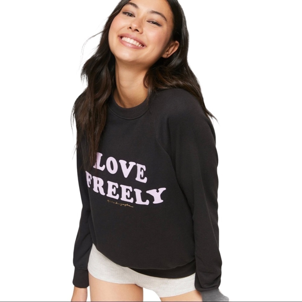 NWT SPIRITUAL GANGSTER Love Freely Old School Pullover Sweatshirt Size M - Picture 2 of 5